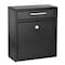 Adiroffice Medium Steel Drop Box Wall-Mount Locking Mailbox, Black ADI631-05-BLK-MK - alternate 1